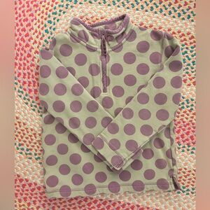 Mini Boden girls quarter zip sweatshirt size 7/8 polka dots